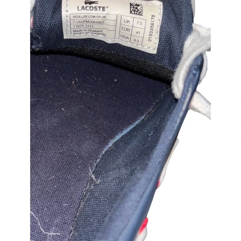 Lacoste Boat Shoes Men's Size 8.5 Navy Blue Lace-Up Casual Shoes preppy‎ leather